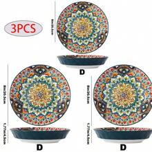 波西米亚风格大瓷盘，用于招待聚会，大碗用于盛汤、沙拉、意大利面、水果、薯片