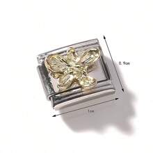 1/5/10 piezas Módulos de acero inoxidable, serie de corazón, flor y lazo - Ideal para hacer pulseras, anillos y regalos DIY