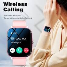 Smart Watch, kabelloses Telefonieren/Wählen, Multi-Sport-Modus, Anruferinnerung und -ablehnung, SMS-Erinnerung, benutzerdefiniertes Hintergrundbild, für iOS/Android