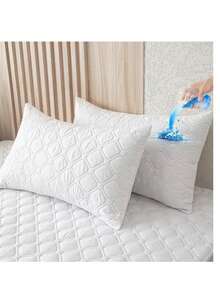 Cubre Colchón Impermeable Con Funda De Almohada QUEEN SIZE - Blanco - Ver 2