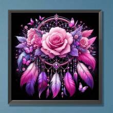 Flower And Dream Catcher Round Drill Diamond Painting Diamond Art Embroidery Craft For Home Wall Decor