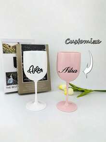 Ly nhựa có chân đế 480ml, thiết kế hai tông màu hồng và trắng, chất liệu PP, chống vỡ và bền, thích hợp cho đám cưới/tiệc tùng/dã ngoại, quà tặng ngày Valentine. - Nhiều màu - Xem 5