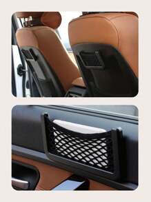 1 件/3 件汽车座椅侧面储物网袋，带双面弹力绳 - 塑料，适合大多数车辆 - 彩色 - 查看 5