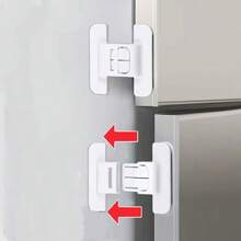 1/2/4/10pcs Safety Lock, Refrigerator Door Closer, Drawer Automatic Lock, Drill-Free Installation Water Dispenser Door Closer, Safety Anti-Unlocking Buckle