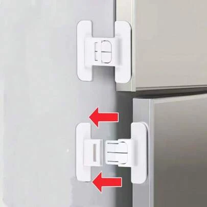 1/4/10/15个装安全锁，冰箱门自动关闭器，抽屉自动锁，免钻孔安装饮水机门自动关闭器，安全防解锁扣