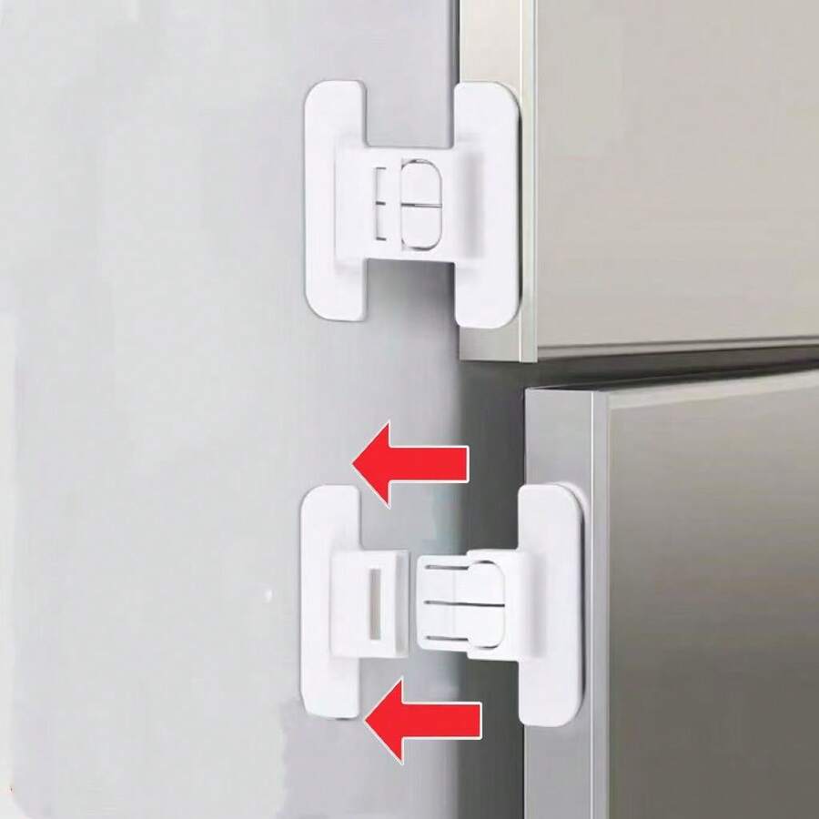 1/2/4/10pcs Safety Lock, Refrigerator Door Closer, Drawer Automatic Lock, Drill-Free Installation Water Dispenser Door Closer, Safety Anti-Unlocking Buckle