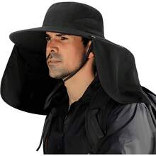 Fishing Hat For Men&Women,Outdoor UV Waterproof Wide Brim Bucket Hat,UPF50+ Sun Hat With Neck Flap