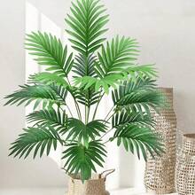 1/4 Stück 60-105cm tropische künstliche Dieffenbachia Kunstpflanzen, große künstliche Areca Palme, Kunststoff Paradiesvogelblume, große Palmblätter für Zuhause, Garten, Innenräume, Büro Dekoration (Topf nicht enthalten) Lange Stiele und große Blätter für luxuriöse Innen-/Außendekoration - perfekt für Hochzeit, Hotel, Garten, Hof, Fotografie
