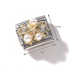 1/5/10 piezas Módulos de acero inoxidable, serie de corazón, flor y lazo - Ideal para hacer pulseras, anillos y regalos DIY