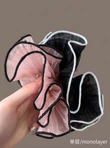 1 pièce Chouchou pour cheveux ébouriffés pour femmes, corde à cheveux à volants, élastique à cheveux moelleux pour queue de cheval, style élégant et polyvalent, Chouchous de la Saint-Valentin, Liens de cheveux Scrunchy, Décontracté