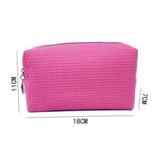 Customized Embroidered Makeup Organizer Pouch, Monogram Waffle Makeup Bag - Monogram Graduation Gift - Bridesmaid Gift, Classic Makeup Bag Perfect For Dorm Life, Customized Embroidered Mesh Makeup Pouch/Toiletry Bag, Essential For Travel & Business, Fashionable Solid Color, Multiple Colors Available, Customized Embroidered Text Or Logo For Corporate Gifts & Team Building