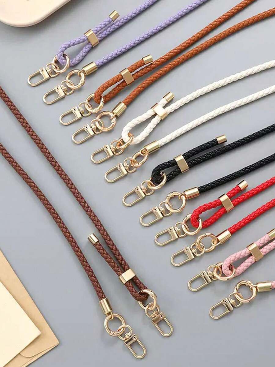 Adjustable Handmade Braided Leather Cord Crossbody Bag Chain Replacement Strap, Versatile Bag Charm Accessory - Multicolor - View 1