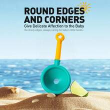 18 Pieces Of Beach Toys, Durable PP Material, Melange, With Bucket & Sand Mold Accessories, Fun Beach Toys, Suitable For Ocean & Beach Accessories, As Halloween & Christmas Gifts - Multicolor - View 8