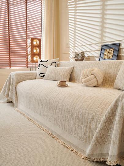 1pc Luxury Velvet Sofa Cover, Bohemian Style Sofa Slipcover, Thick & Fashionable Sofa Protector, High-End Premium Quality, Decorative Sofa Cover, Pet Friendly, Non-Slip, Dust-Proof, Scratch-Resistant, Suitable For All Seasons, Bedroom, Living Room, Bookstore, Office, Car, Club, Party, 1-4 Seater Sofa, L-Shaped Sofa