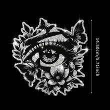 Pegatinas de coche de vinilo con silueta de ojos creativos y mariposa floral - Pegatinas de material similar a cristal y metal con efecto de piedras preciosas para vehículos y accesorios del hogar, camiones, vehículos todoterreno, puertas, ventanas, decoración trasera. El mejor regalo