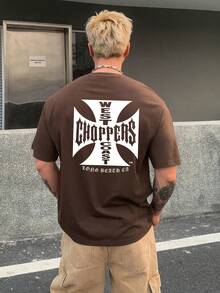 Camiseta gráfica West Choppers East Long Beach CA - Ropa casual roja con impresión blanca en negrita, poliéster transpirable, perfecta para salidas de verano y fiestas, atuendo de |   Camiseta gráfica llamativa |   Tela duradera - Blanco - Ver 8