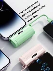 Batterie externe portable mini 5000 mAh, poids léger 97g, plusieurs couleurs, avec ports Lightning et Type-C, affichage numérique, taille compacte, convient pour téléphone, voyage en plein air, cadeaux de remise de diplôme, enterrement de vie de garçon, cadeaux pour demoiselles d'honneur, cadeaux pour la fête des pères, faveurs de mariage, fêtes d'anniversaire, rentrée scolaire
