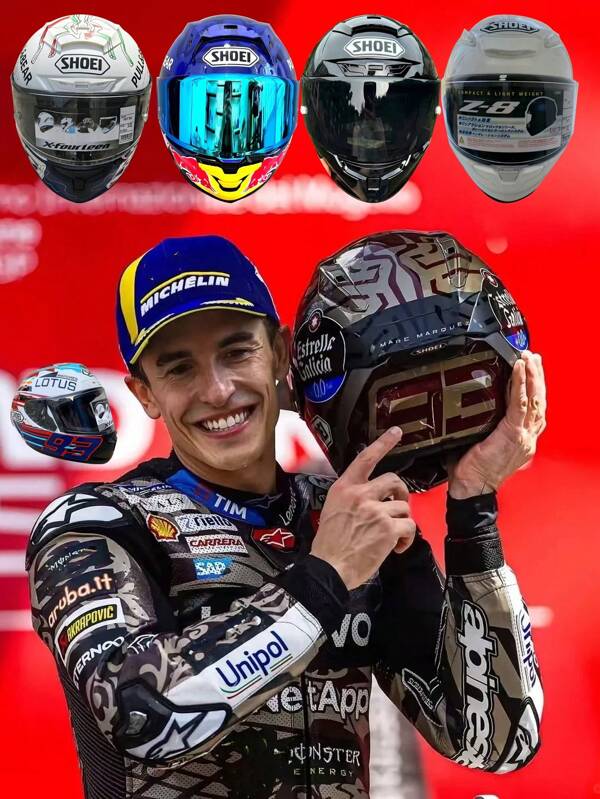 SHOEI X14 2025 neuestes Modell #93 Marquez inspirierte Ameisen Grafik Integralhelm, Z-8 leichter & modischer Motorradschutzhelm, bequeme Passform, exquisite Verarbeitung, wunderschönes Design