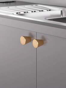 10 قطع مقابض أبواب الخزانة ذات الثقب الواحد، مناسبة للخزائن والدواليب والأدراج والخزائن الجدارية وخزائن الأحذية، مقابض دائرية ذهبية اللون ذات ثقب واحد، مصنوعة من سبيكة الزنك، مع البراغي المرفقة