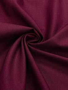 Men's Business Dress Shirts, Long Sleeve, Iron-Free, Slim Fit, Solid Color Korean Style Formal Shirts, Versatile For Work And Commuting. - Burgundy - View 5