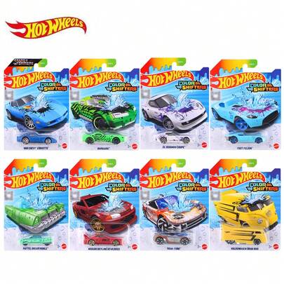 Hot Wheels 1:64 比例变色玩具车，冷水或温水浸泡后可反复变色，男孩儿童玩具车，生日及节日礼物，汽车模型玩具 BHR15-C/D，完美收藏，1980 年雪佛兰克尔维特，美泰梦幻座驾系列，TRAK-TUNE 1 件装