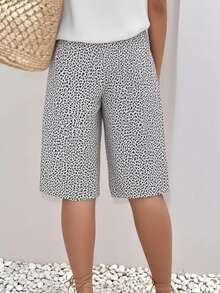 女士休闲宽松松紧腰裤，梭织面料沙滩裤，四季皆宜 - 白色 - 查看 2