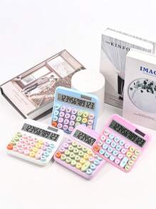 1pc Dual Power High Visibility Big Button Calculator, Financial Accounting Office Business & School Supplies Back To School