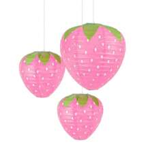 草莓纸灯笼、水果纸灯笼、乡村风灯笼、派对纸灯笼 - 紅色 - 查看 16