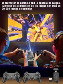 Kit Profesional de Consola y Proyector - 2 Mandos Incluidos, Conexión Instantánea HD, Decodificación 4K, Imagen Clara, Listo al Encender, Experiencia Extrema - Negro - Ver 3