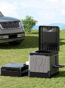 1Pc Camping Toilet, Portable Toilet For Adults, 14'' Camping Toilet With Lid, Camp Toilet With Holder, Portable Potty For Camping, Hiking, RoadTrip, Car, Tent, Truck Drivers