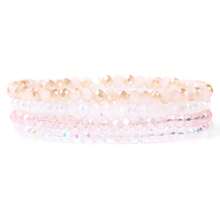 4入組時尚天然石珠寶手鍊套裝，適用於女孩子治療靈氣水晶石手鍊，女男士能量冥想禮物