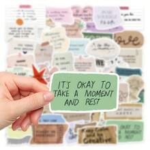 50 Inspirational Quotes Stickers - Floral, Geometric & Star Designs In Soft Colors For Laptop Phone Case Decoration - Positive Affirmation, Self Care, Daily Encouragement, Inspiration Stickers, Fun Patterns