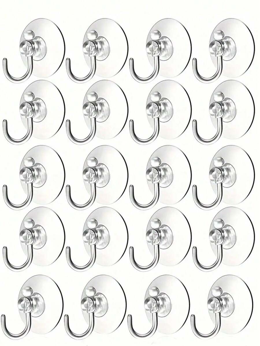 20 sztuk (3 cm) przezroczystych plastikowych przyssawek – bezpiecznie zamocowanych, wodoodpornych – odpowiednich do okien, szyb, pryszniców, łazienek i ścian kuchennych – idealnych do codziennego użytku, na festiwale, imprezy i dekoracje karnawałowe