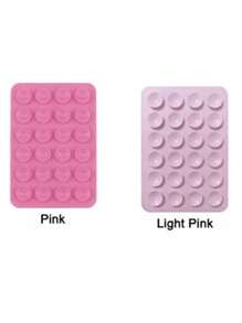 1 pieza Soporte de teléfono de silicona con 24 ventosas antideslizante y lavable de doble cara, accesorio para power bank y funda de teléfono