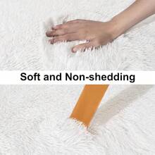 Soft Fluffy Shag Throw Area Rug, 2x4 Black, Non-Slip Bedroom, Hallways, Bedside, Dorm, Living Room - Long Shaggy Rug - 奶油 - 查看 5