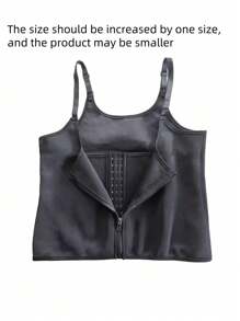 1 件加大码运动腰部训练带、压缩塑身衣肩带可调节收腹背心、瘦身塑身衣、排汗健身背心 - 黑色 - 查看 9