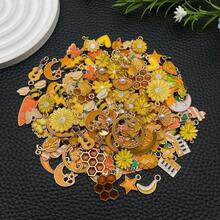 20/50/200pcs Mixed 10 Colors Fashion Enamel Assorted Charm Bulk Flower Heart Shape Gold-Plated Pendant For DIY Bracelets Necklaces Earrings Pendants Jewelry Making Accessories - trộn - Xem 20
