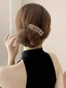 1pc Hand-Woven Caterpillar Crystal Bud Beaded Spring Clip, Half-Tied One-Line Clip Pan Hairpin, Claw Clips, Hair Claws, Clips For Hair, Hair Slide, Hair Barrettes, School Stuff