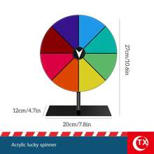 1قطعة عجلة جوائز أكريليك DIY للأحزاب قابلة للمسح مع حامل، لوحة دوارة محمولة للمهرجانات والفعاليات، متعة تفاعلية لأمسيات ألعاب العائلة والفصول الدراسية، أداة تعليمية عجلة دوارة للطاولة ، عجلة السحب للحظ، المهرجانات والمعرض التجاري