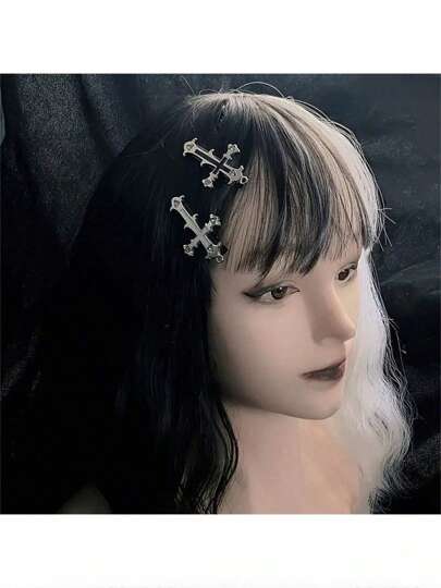 Halloween süßer und cooler Seitenhaarclip, modischer und einfacher Alligator Haarclip, kreatives Kreuz-Stil Haarclip, Urlaubsgeschenke für Frauen, Krallen-Clips, Haarkrallen, Clips für Haare, Haarspangen, Haarspangen