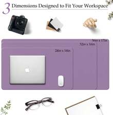 TOWWI PU Leather Desk Pad With Suede Base, Multi-Color Non-Slip Mouse Pad, 36" X 17" Waterproof Desk Writing, Large Desk Blotter Protector (Voilet) - 淺粉色 - 查看 9