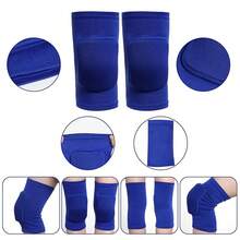 Obmwang 2 Pieces Volleyball Accessories Including Volleyball Knee Pads And Arm Sleeves With Protection Pads And Thumb Hole For Women Girls Teens(Black) - Blue - View 5