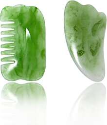 Gua Tools,Guasha Face,Lymphatic Drainage Massager(2PCS,Green) - 1 - 查看 9