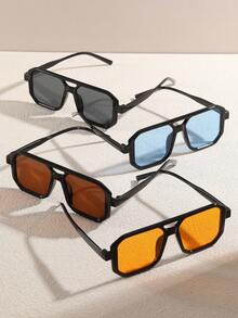 4pcs/Set Men's Versatile Multi-Color Square Fashion Glasses - Multicolor - View 3