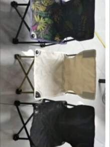 1 pieza Silla de camping plegable ultraligera con múltiples bolsillos - Estructura de aleación de hierro, diseño portátil, ideal para playa, pesca, picnic, conciertos y senderismo, mueble de camping, diseño de media luna, adecuado para camping, picnic, pesca, senderismo, playa y talla grande ocasiones