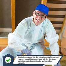 1 Piece Of Lightweight Protective Clothing/55gsm SF Microporous Breathable Non-Woven Fabric Material/Suitable For Paint And Decoration Workers, Halloween Parties, Factory Workshops, Food Workshops/Industrial Protective Clothing, Compliant With Class 5 And Class 6 (Excluding Shoe Covers)