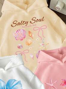 3件套幼儿花卉图案保暖连帽卫衣 - 彩色 - 查看 3