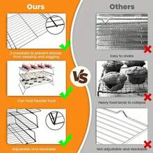Baking Cooling Rack ,3-Layer Folding Cooling Rack, Cake Tools, Baking Accessories, Biscuit And Cake Drying Rack, Suitable For Kitchen, Outdoor Cooking Must-Have Women's Gifts. - 3件裝 - 查看 4