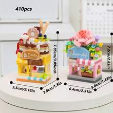 Bộ khối xây dựng Commercial Street Series, Trang trí, Bộ khối xây dựng dành cho người lớn, Khối xây dựng cảnh đường phố thành phố, Đồ chơi kiến trúc MOC mô hình khối xây dựng mini DIY, Bao gồm cửa hàng kem, quán cà phê, studio chụp ảnh, cửa hàng hoa, cửa hàng burger, cửa hàng gà rán, cửa hàng trà sữa, cửa hàng bánh ngọt, Đồ chơi trang trí nhà sáng tạo DIY, Đồ chơi trang trí phòng, Đồ chơi giáo dục DIY, Quà tặng cho lễ Phục sinh, sinh nhật, Giáng sinh - Nhiều bộ khối xây dựng cảnh đường phố - Xem 12