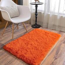 Soft Fluffy Shag Throw Area Rug, 2x4 Black, Non-Slip Bedroom, Hallways, Bedside, Dorm, Living Room - Long Shaggy Rug - Orange - View 2